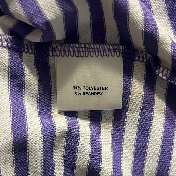 Peter Millar Southern Comfort Golf Polo Shirt Mens Lg Striped Academia Purple - Picture 5 of 6